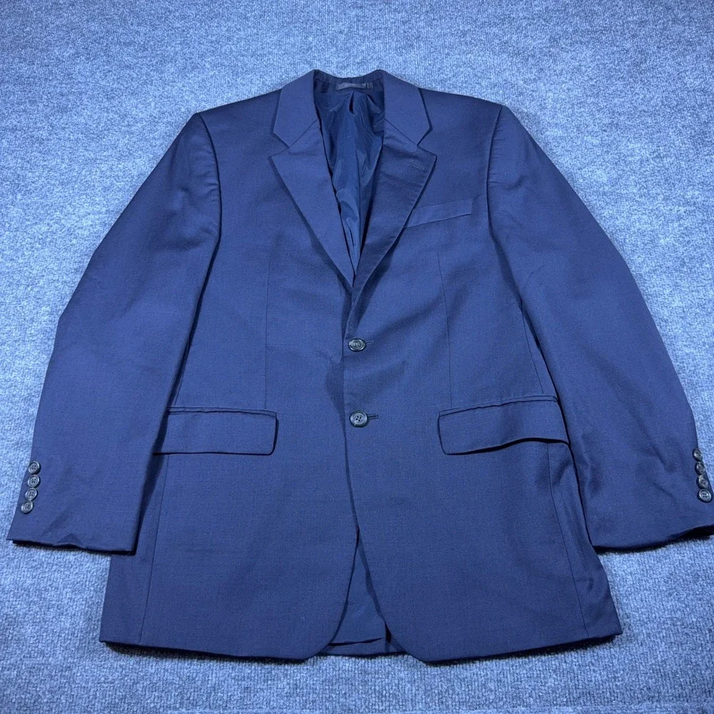 Lauren Ralph Lauren Mens Navy Blue 2-Button Blazer Sport Coat Made in Canada 38R